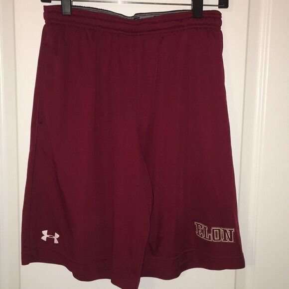 Maroon Elon College Fighting Christians Phoenix Basketball shorts-M under Armour - Picture 1 of 3